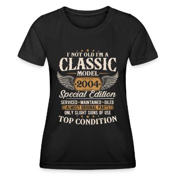 Classic 2004 Vintage Birthday Gift - Women's Functional T-Shirt - black - Front - AI Model Female 172 light (172cm)