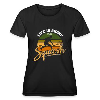 Vintage Squash - Frauen Funktions-T-Shirt - Schwarz - Vorne - AI Model Female 172 light (172cm)