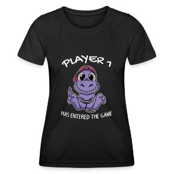 Erstes Baby Spieler 1 hat das Spiel Betreten Baby - Frauen Funktions-T-Shirt - Schwarz - Vorne - AI Model Female 172 light (172cm)