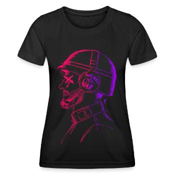 Make music not war - Peace - Women's Functional T-Shirt - black - Front - AI Model Female 172 light (172cm)