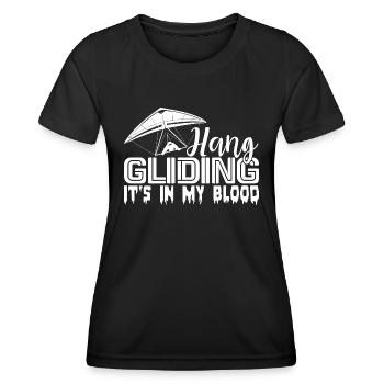 Hang Gliding Hang gliding Is In My Blood - Women's Functional T-Shirt - black - Front - AI Model Female 172 light (172cm)