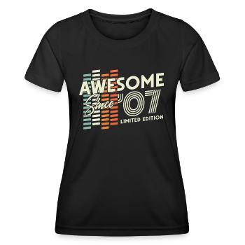 2007 Born Vintage Retro Birthday Gift - Women's Functional T-Shirt - black - Front - AI Model Female 172 light (172cm)