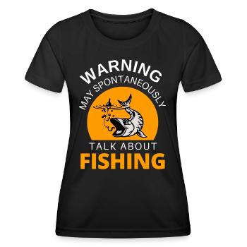 Angeln. Ich liebe es, über das Angeln zu reden. - Frauen Funktions-T-Shirt - Schwarz - Vorne - AI Model Female 172 light (172cm)