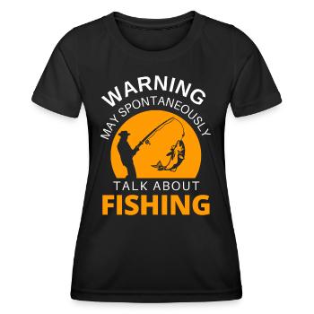 Angeln. Ich liebe es, über das Angeln zu reden. - Frauen Funktions-T-Shirt - Schwarz - Vorne - AI Model Female 172 light (172cm)