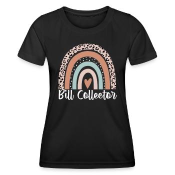 Bill Collector Rainbow Leopard Funny Bill - Women's Functional T-Shirt - black - Front - AI Model Female 172 light (172cm)