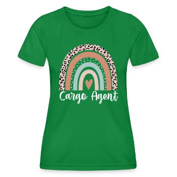 Agent de fret Léopard arc-en-ciel Agent de fret drôle - T-shirt sport Femme - vert - Devant - AI Model Female 172 dark (172cm)