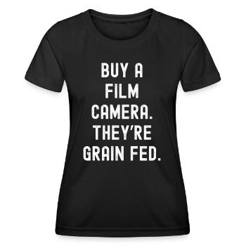Cadeau amusant pour photographe - T-shirt sport Femme - noir - Devant - AI Model Female 172 light (172cm)