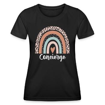Concierge Rainbow Leopard Funny Concierge - T-shirt sport Femme - noir - Devant - AI Model Female 172 light (172cm)