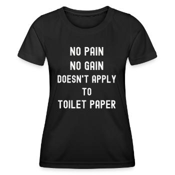 ohne Fleiß kein Preis Toilettenpapier - Frauen Funktions-T-Shirt - Schwarz - Vorne - AI Model Female 172 light (172cm)