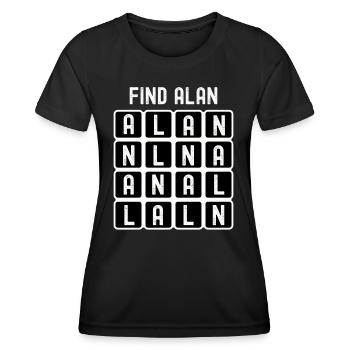Finde die (anale) Wortsuche von Alan - Frauen Funktions-T-Shirt - Schwarz - Vorne - AI Model Female 172 light (172cm)