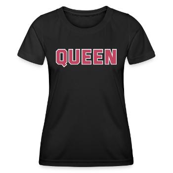 Tenue de couple rouge reine - T-shirt sport Femme - noir - Devant - AI Model Female 172 light (172cm)
