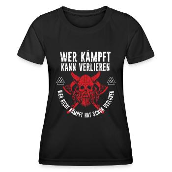 wikinger kämpfer - Frauen Funktions-T-Shirt - Schwarz - Vorne - AI Model Female 172 light (172cm)