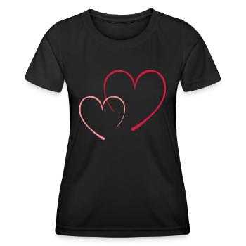 contour_2coeur - T-shirt sport Femme - noir - Devant - AI Model Female 172 light (172cm)