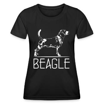 BEAGLE Hundeportrait Hund Hunde Wilsigns Jagdhund - Frauen Funktions-T-Shirt - Schwarz - Vorne - AI Model Female 172 light (172cm)