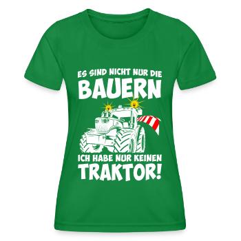Bauernstreik Generalstreik Demonstration - Frauen Funktions-T-Shirt - Kelly Green - Vorne - AI Model Female 172 dark (172cm)