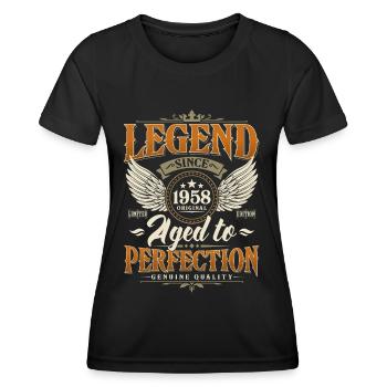 Legend Since 1958 Vintage Vintage Birthday - Women's Functional T-Shirt - black - Front - AI Model Female 172 light (172cm)