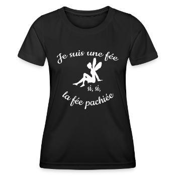 Je suis une fée, si, si - T-shirt sport Femme - noir - Devant - AI Model Female 172 light (172cm)