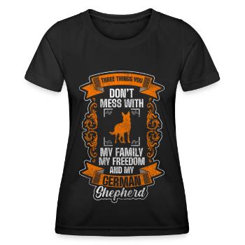 Chien Chien Sports Protection Service Chien de Garde - T-shirt sport Femme - noir - Devant - AI Model Female 172 light (172cm)