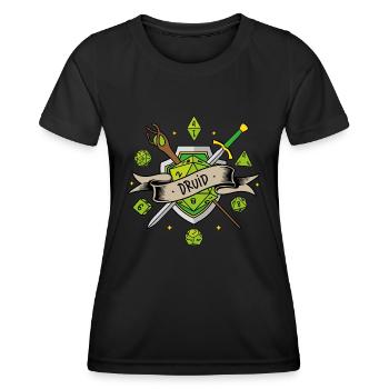 Druid RPG - T-shirt sport Femme - noir - Devant - AI Model Female 172 light (172cm)