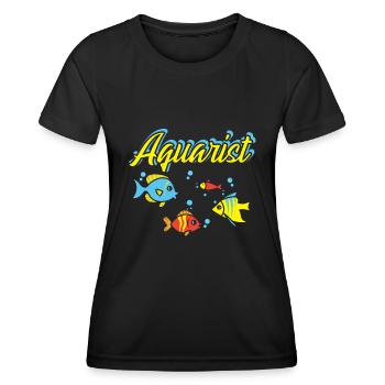 Aquarist Fish Tank Aquarist Fish Keeper - Women's Functional T-Shirt - black - Front - AI Model Female 172 light (172cm)