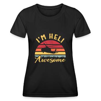 Hubschrauberpilot Luftfahrt I'm Heli Awesome - Frauen Funktions-T-Shirt - Schwarz - Vorne - AI Model Female 172 light (172cm)