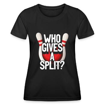 Qui donne un split bowling - T-shirt sport Femme - noir - Devant - AI Model Female 172 light (172cm)