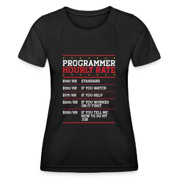 Programmierer Coder Code Computer - Frauen Funktions-T-Shirt - Schwarz - Vorne - AI Model Female 172 light (172cm)
