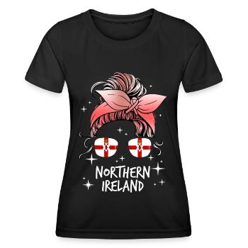 Nordirland - Frauen Funktions-T-Shirt - Schwarz - Vorne - AI Model Female 172 light (172cm)