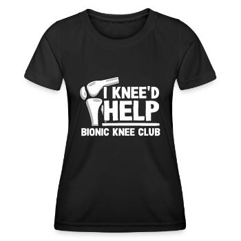 Künstliches Knie Geschenk Knie Operation Genesung - Frauen Funktions-T-Shirt - Schwarz - Vorne - AI Model Female 172 light (172cm)