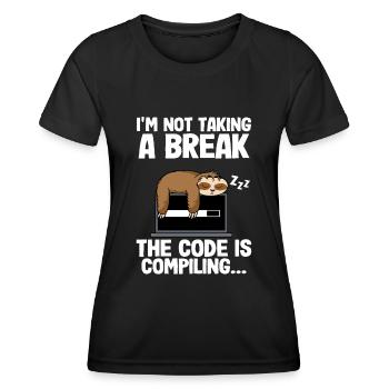 Programmierer Faultier Informatiker Nerd Coder Bug - Frauen Funktions-T-Shirt - Schwarz - Vorne - AI Model Female 172 light (172cm)