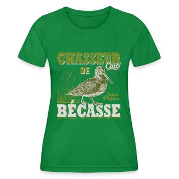 Chasseur de bécasse cadeau cool chasse chasser - T-shirt sport Femme - vert - Devant - AI Model Female 172 dark (172cm)
