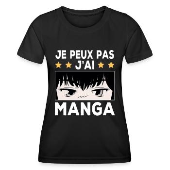 Ich kann keinen Manga haben - Frauen Funktions-T-Shirt - Schwarz - Vorne - AI Model Female 172 light (172cm)