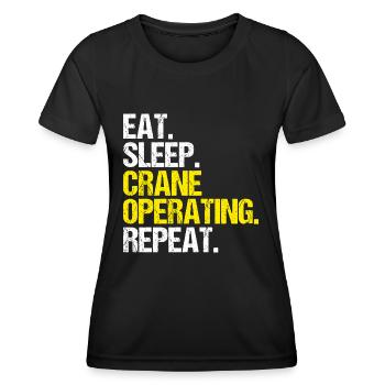 Kranführer Kranfahrer Kran Crane Operator - Frauen Funktions-T-Shirt - Schwarz - Vorne - AI Model Female 172 light (172cm)