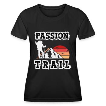 passion trail - T-shirt sport Femme - noir - Devant - AI Model Female 172 light (172cm)