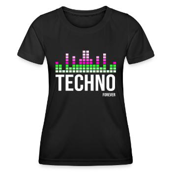Techno - T-shirt sport Femme - noir - Devant - AI Model Female 172 light (172cm)