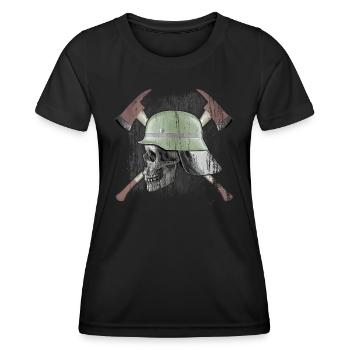 Pompiers - T-shirt sport Femme - noir - Devant - AI Model Female 172 light (172cm)