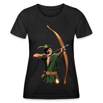 Robin Hood - Bow and Arrow - Gift - Women's Functional T-Shirt - black - Front - AI Model Female 172 light (172cm)