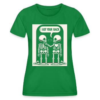 Skeletons Handshake of Loyalty - Women's Functional T-Shirt - kelly green - Front - AI Model Female 172 dark (172cm)