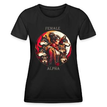 Essence d’ alpha - T-shirt sport Femme - noir - Devant - AI Model Female 172 light (172cm)