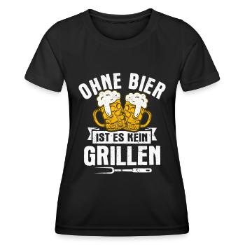 Griller BBQ Grill Grillmeister Grillen Grillparty - Frauen Funktions-T-Shirt - Schwarz - Vorne - AI Model Female 172 light (172cm)