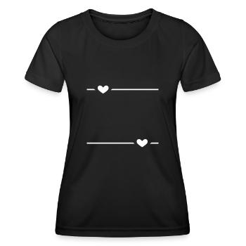 Line heart dash ornament - Women's Functional T-Shirt - black - Front - AI Model Female 172 light (172cm)