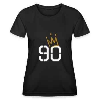 90. Geburtstag 90 Krone Oma Opa Geschenk - Frauen Funktions-T-Shirt - Schwarz - Vorne - AI Model Female 172 light (172cm)