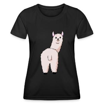 Alpaka cooles Lama Hintern - Frauen Funktions-T-Shirt - Schwarz - Vorne - AI Model Female 172 light (172cm)