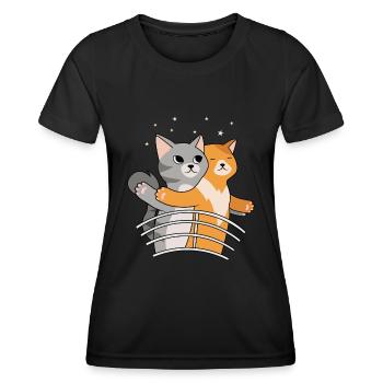 Titanic Katze - Frauen Funktions-T-Shirt - Schwarz - Vorne - AI Model Female 172 light (172cm)