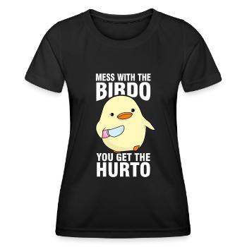 Vogel Meme - Frauen Funktions-T-Shirt - Schwarz - Vorne - AI Model Female 172 light (172cm)