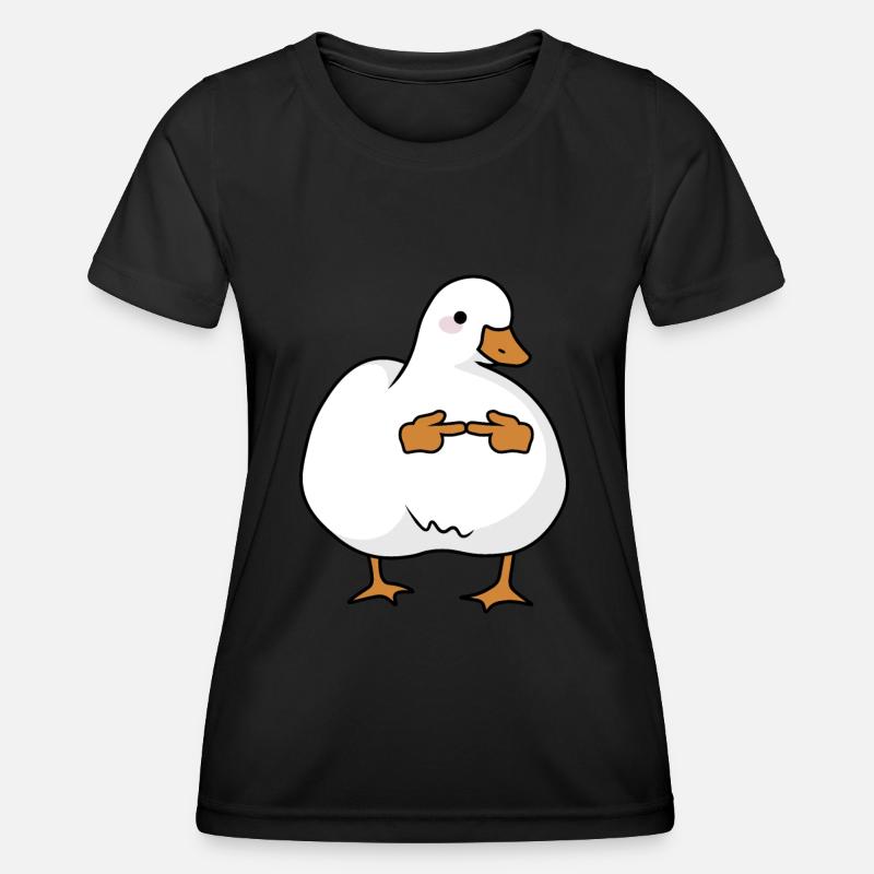 Shy cute goose - Women's Functional T-Shirt - black
