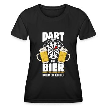 Darts And Beer Why I Am Here - Women's Functional T-Shirt - black - Front - AI Model Female 172 light (172cm)