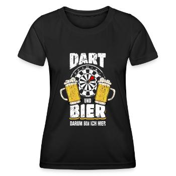 Darts And Beer Why I Am Here - Women's Functional T-Shirt - black - Front - AI Model Female 172 light (172cm)