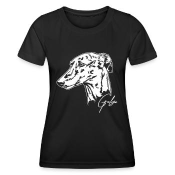 GALGO bringé Portrait Greyhounds Wilsigns - T-shirt sport Femme - noir - Devant - AI Model Female 172 light (172cm)