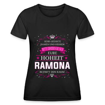 Eure Hoheit Ramona betritt den Raum - Frauen Funktions-T-Shirt - Schwarz - Vorne - AI Model Female 172 light (172cm)
